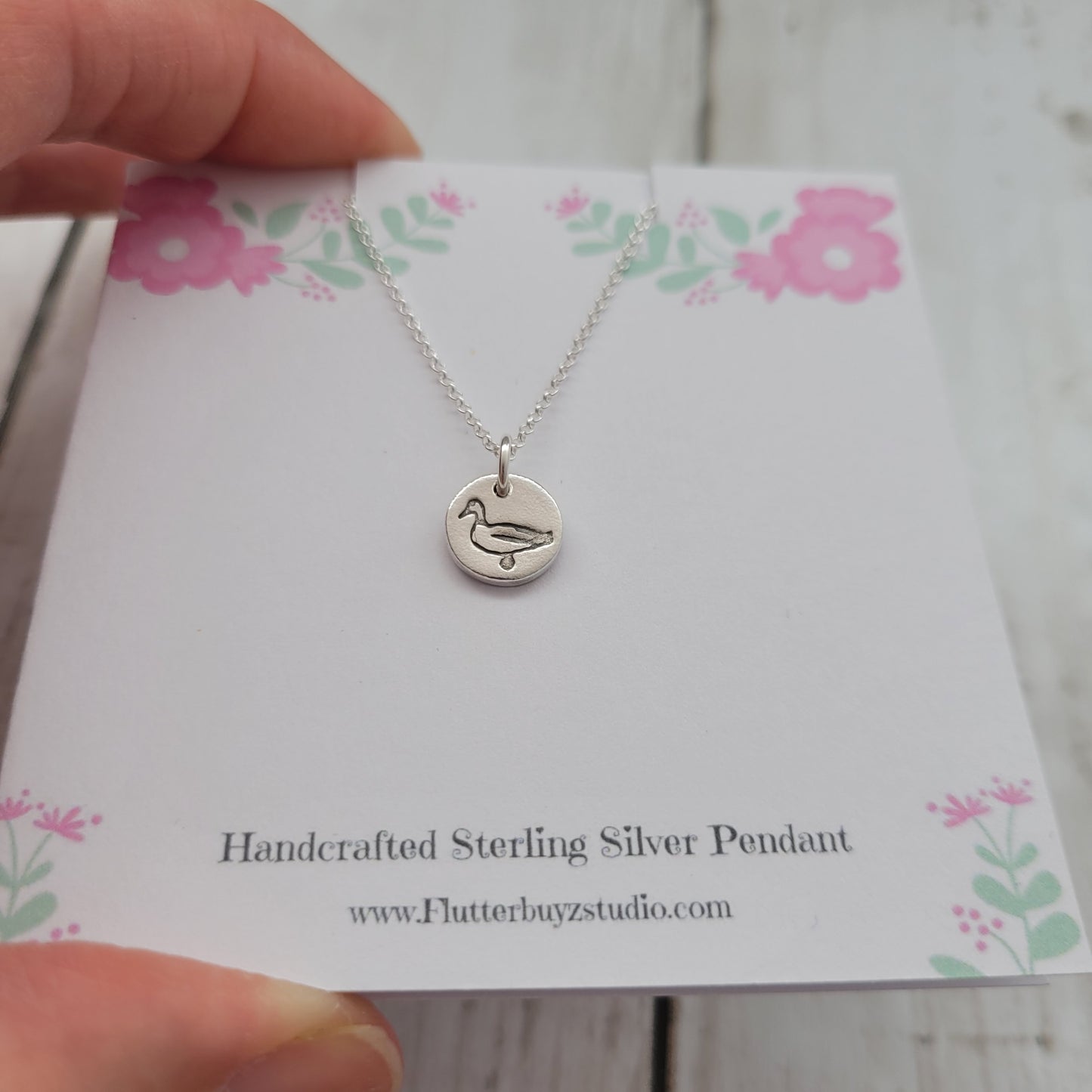 Sterling-silver-tiny-duck-bird-pendant-necklace-4