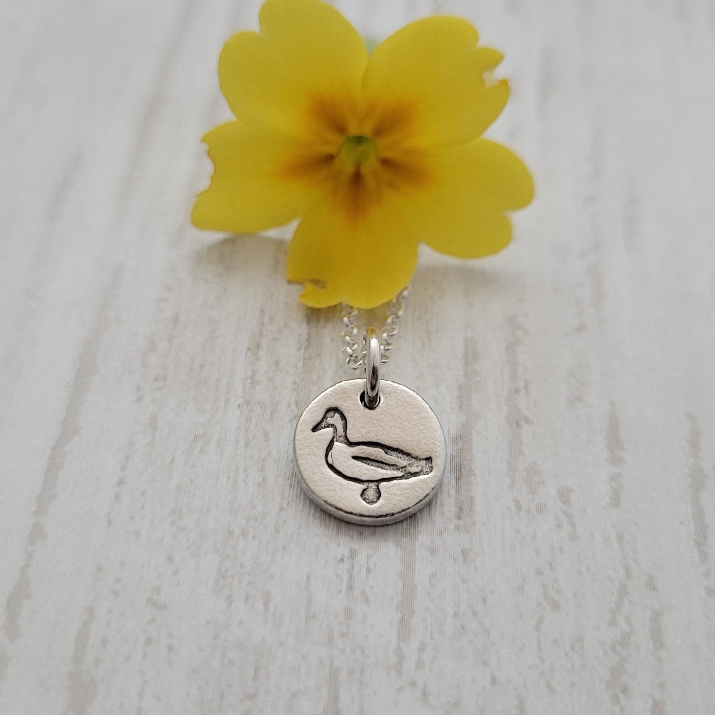 Sterling-silver-tiny-duck-bird-pendant-necklace-2
