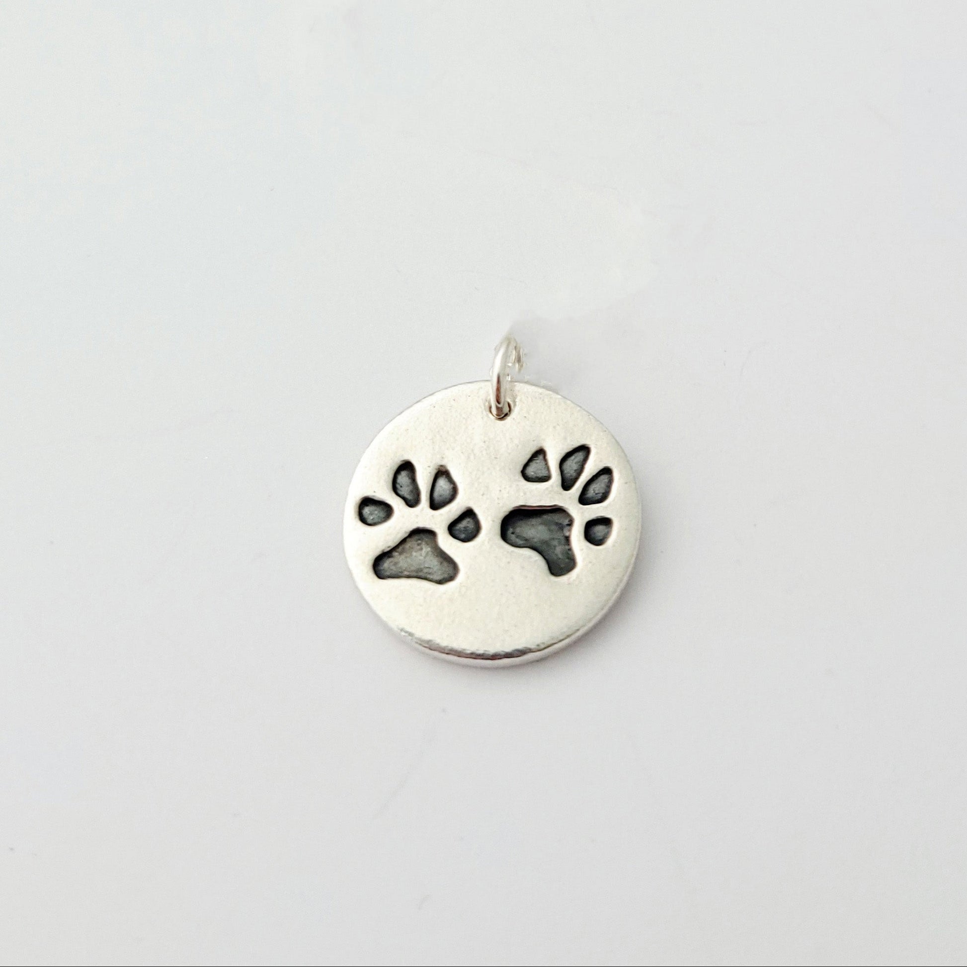 sterling silver 2 paws charm only