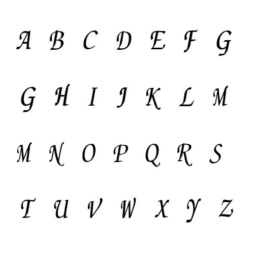 Alphabet letter choices for initial pendant