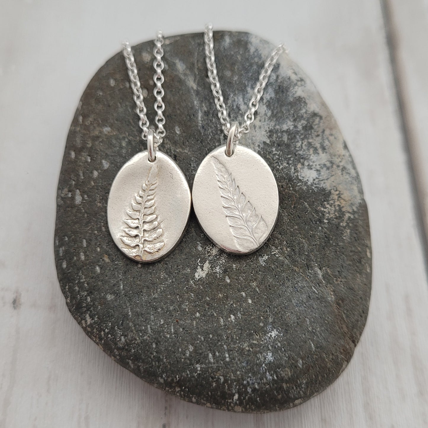 Sterling Silver Fern Botanical Pendant Necklace