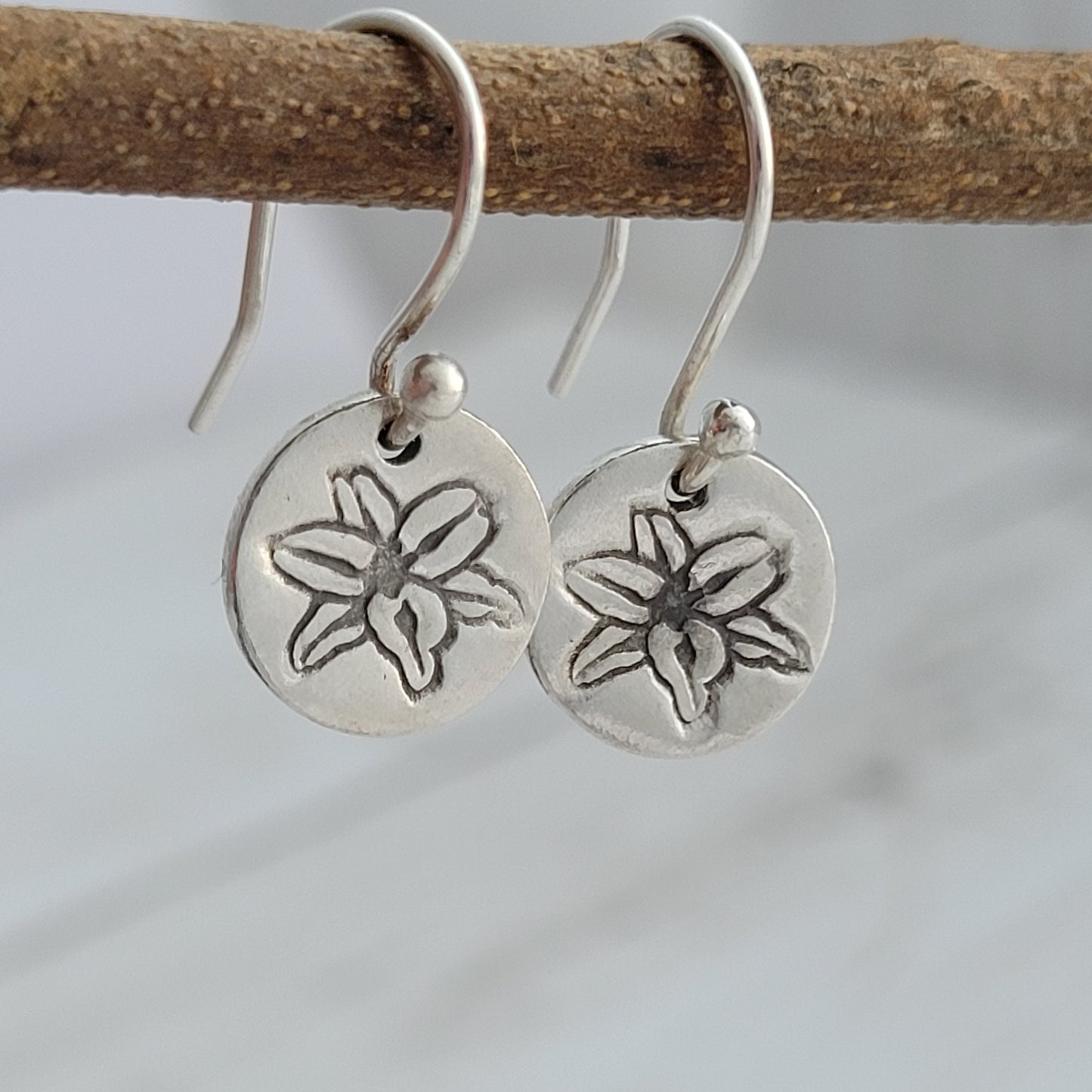 Sterling Silver Lily Drop Earrings