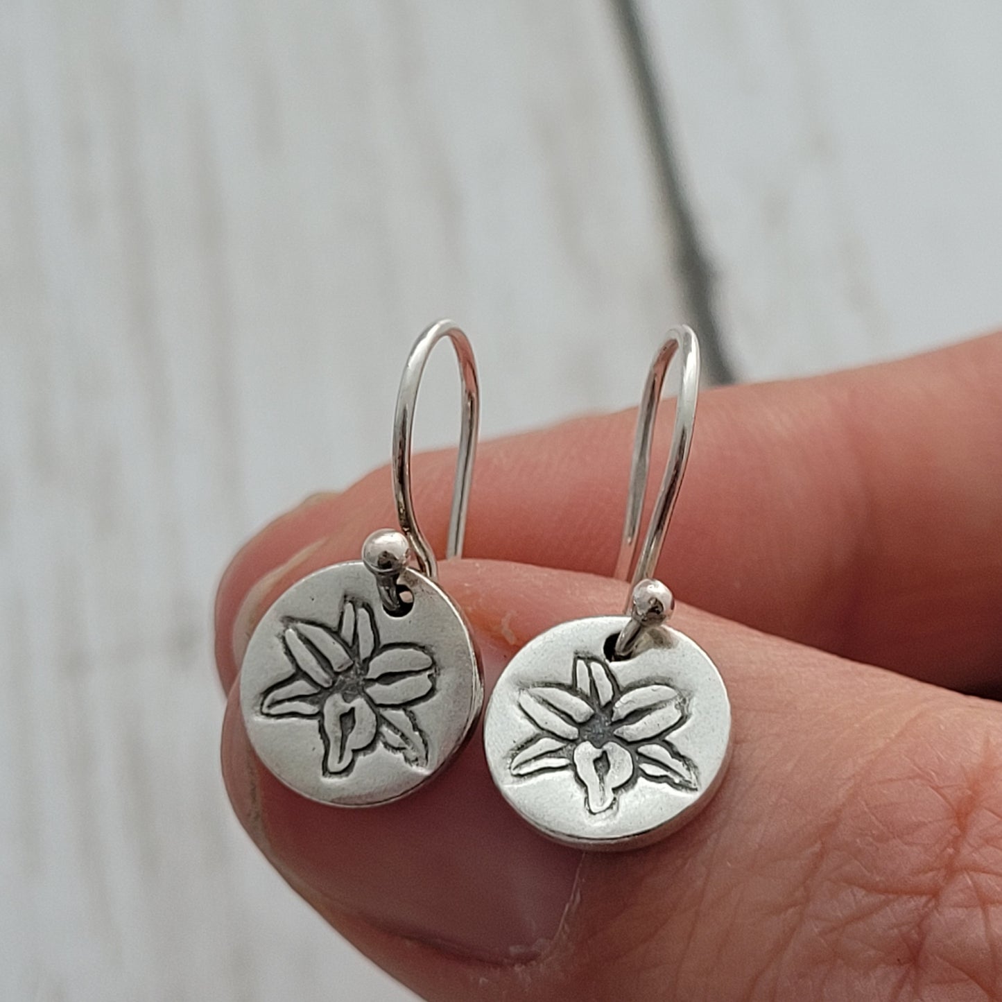 Sterling Silver Lily Drop Earrings