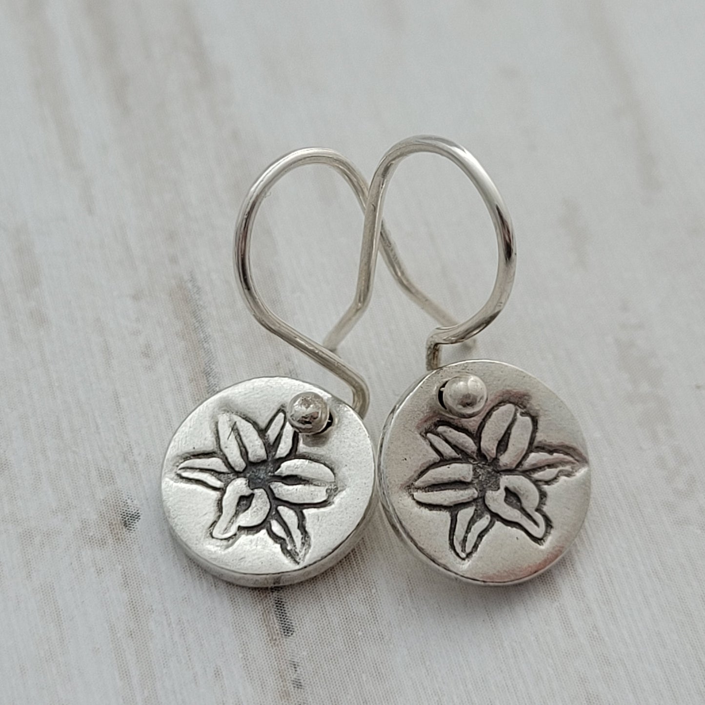 Sterling Silver Lily Drop Earrings