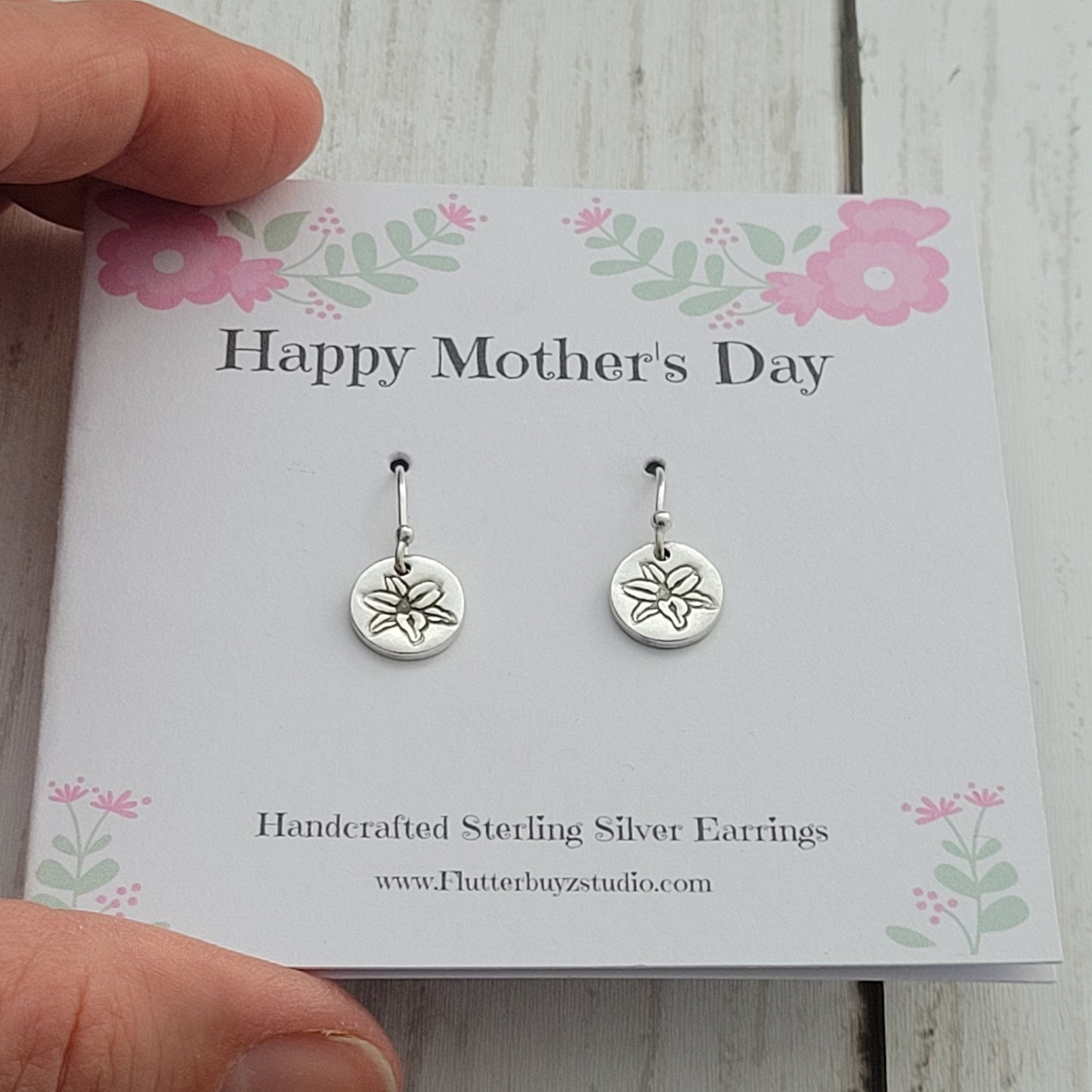 Sterling Silver Lily Drop Earrings