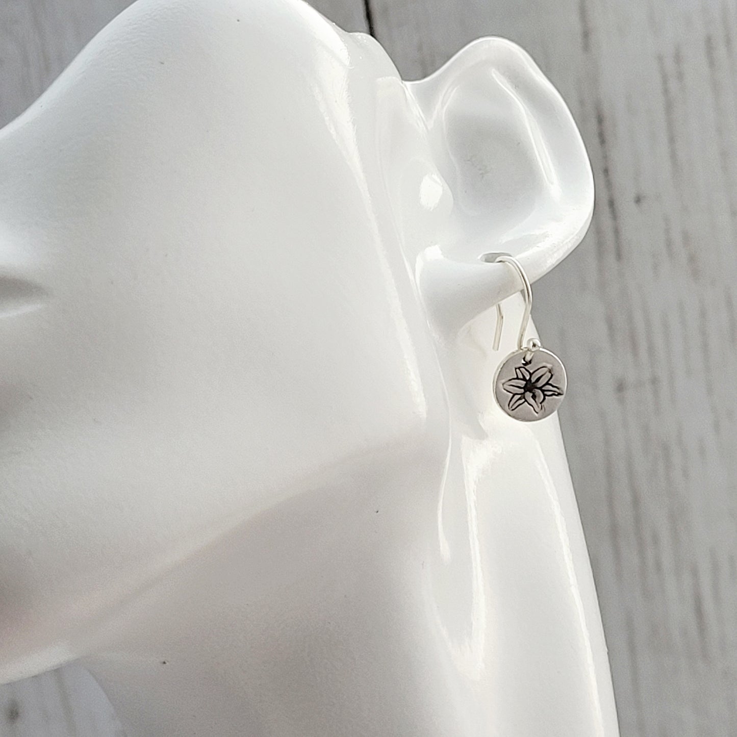 Sterling Silver Lily Drop Earrings