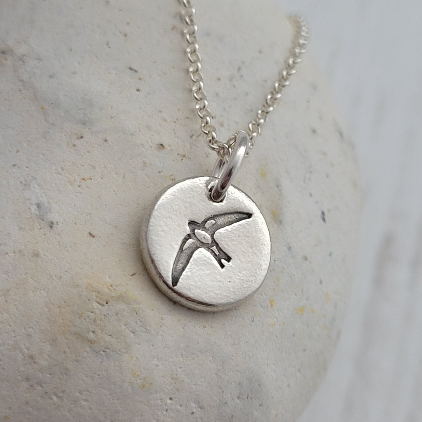 Sterling Silver Tiny 1cm Swallow Bird Necklace