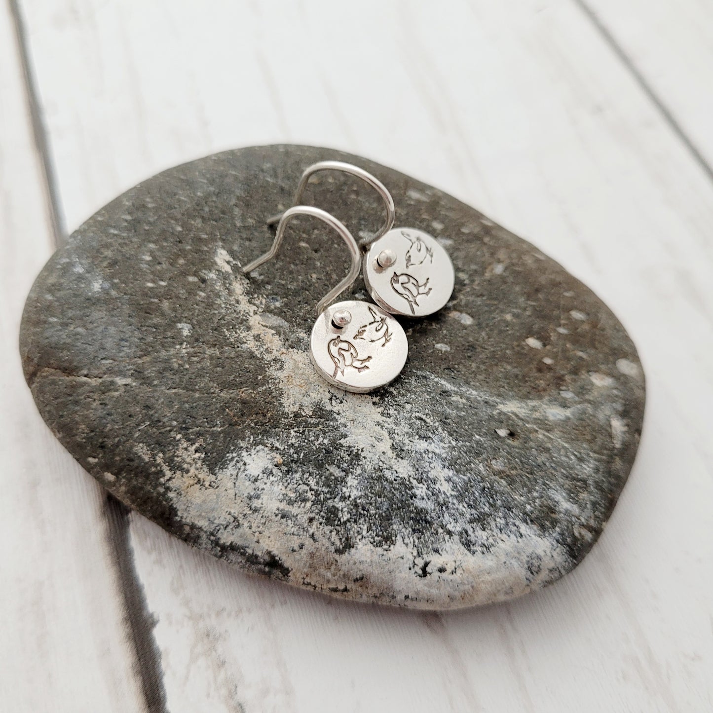 Sterling Silver Robin & Wren Drop Earrings