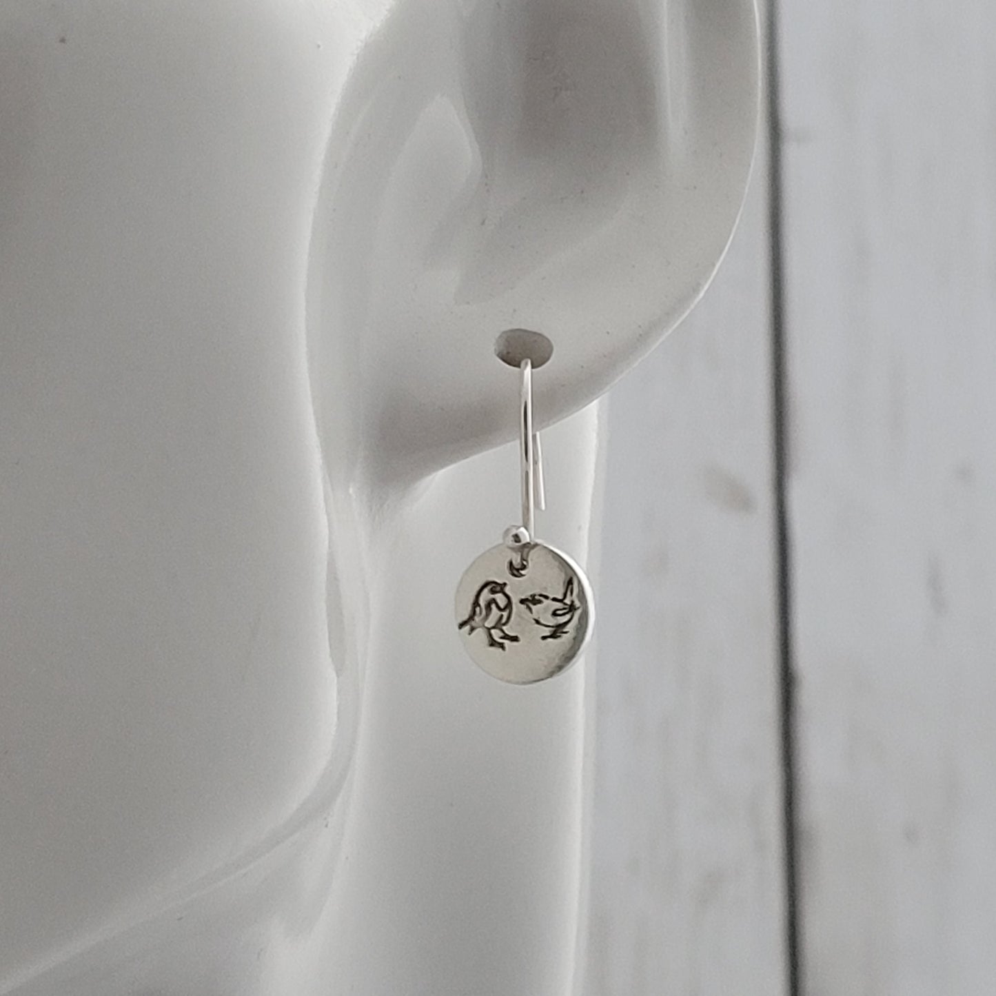 Sterling Silver Robin & Wren Drop Earrings