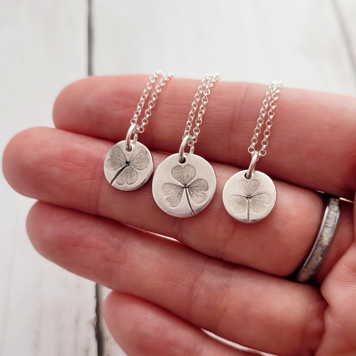 Sterling Silver Shamrock Leaf Necklace