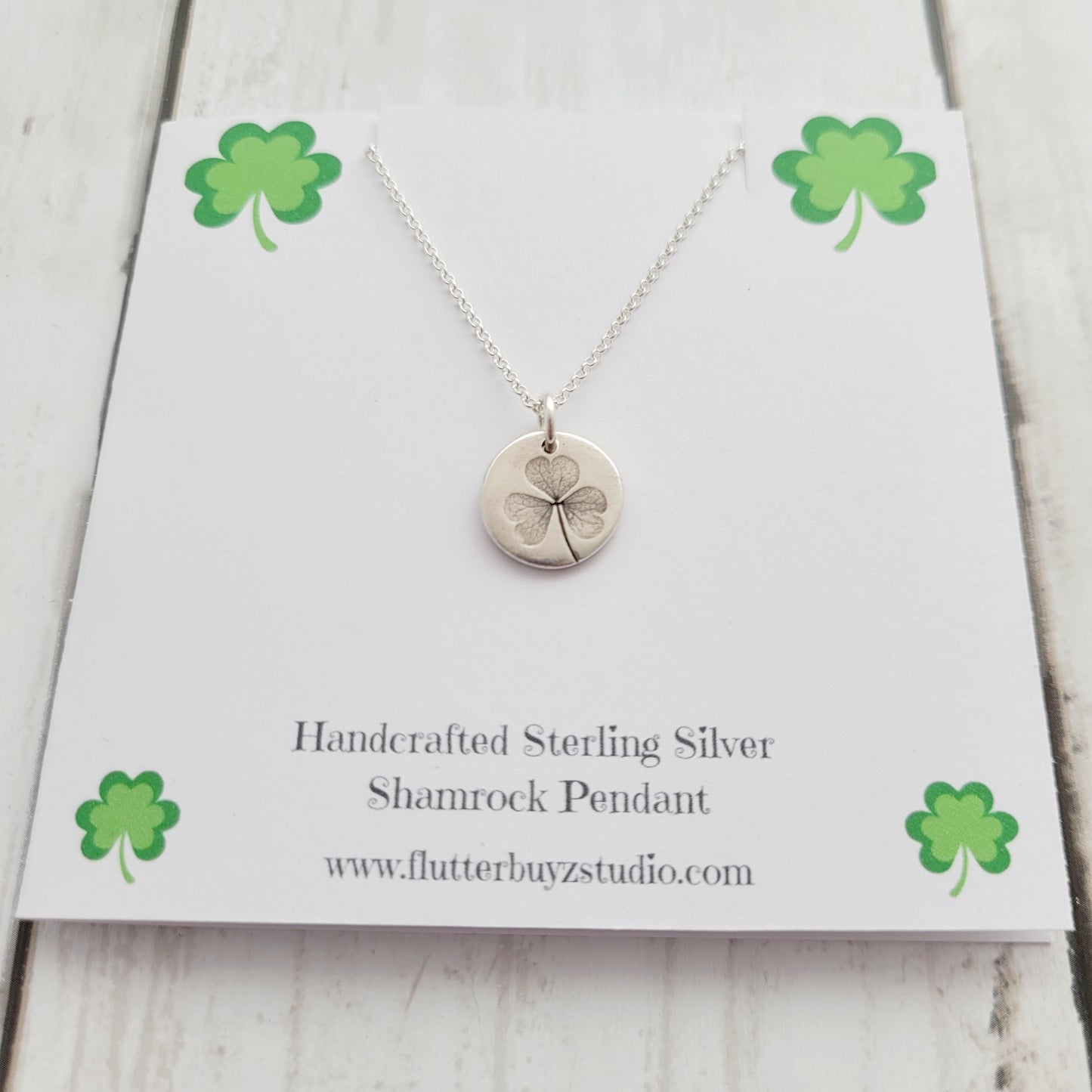 Sterling Silver Shamrock Leaf Necklace