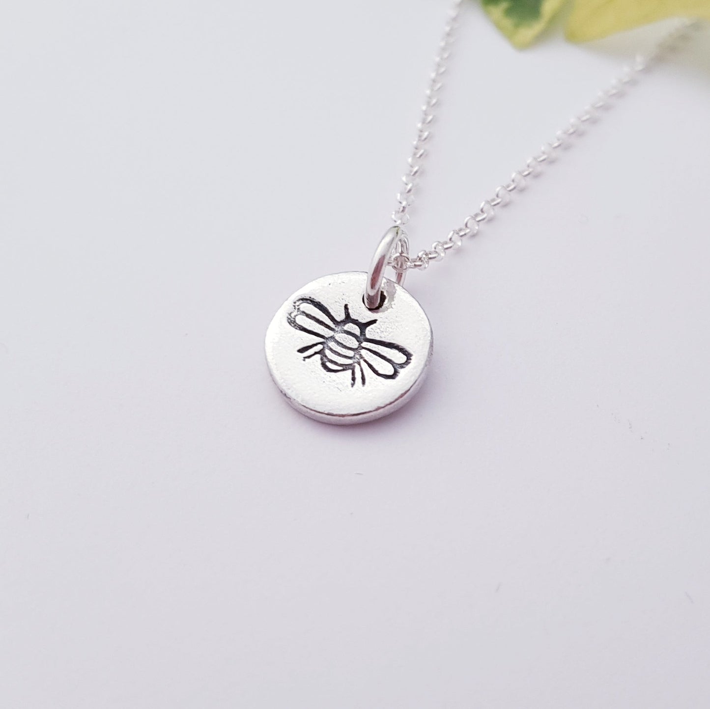 sterling silver tiny 1cm bee pendant necklace 5