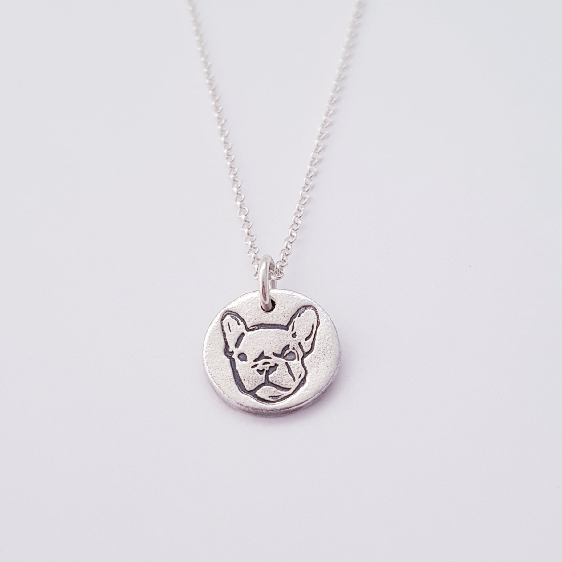 Sterling Silver Mini French Bulldog Dog Breed Pendant