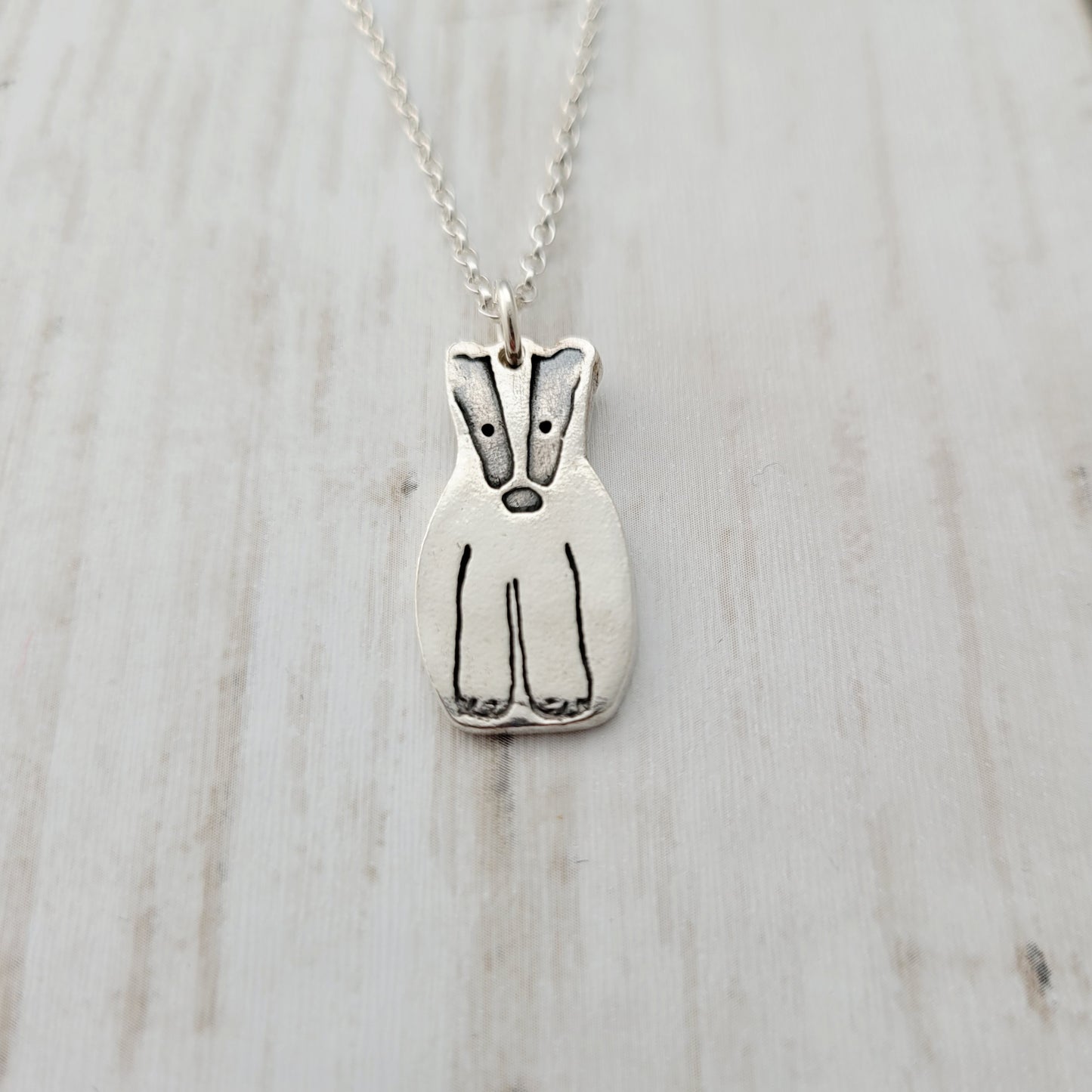 Sterling-silver-large-badger-pendant-necklace-1