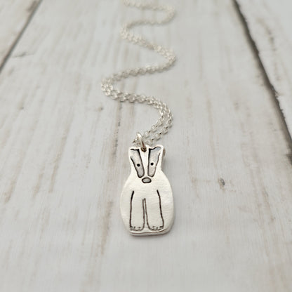 Sterling-silver-large-badger-pendant-necklace-4