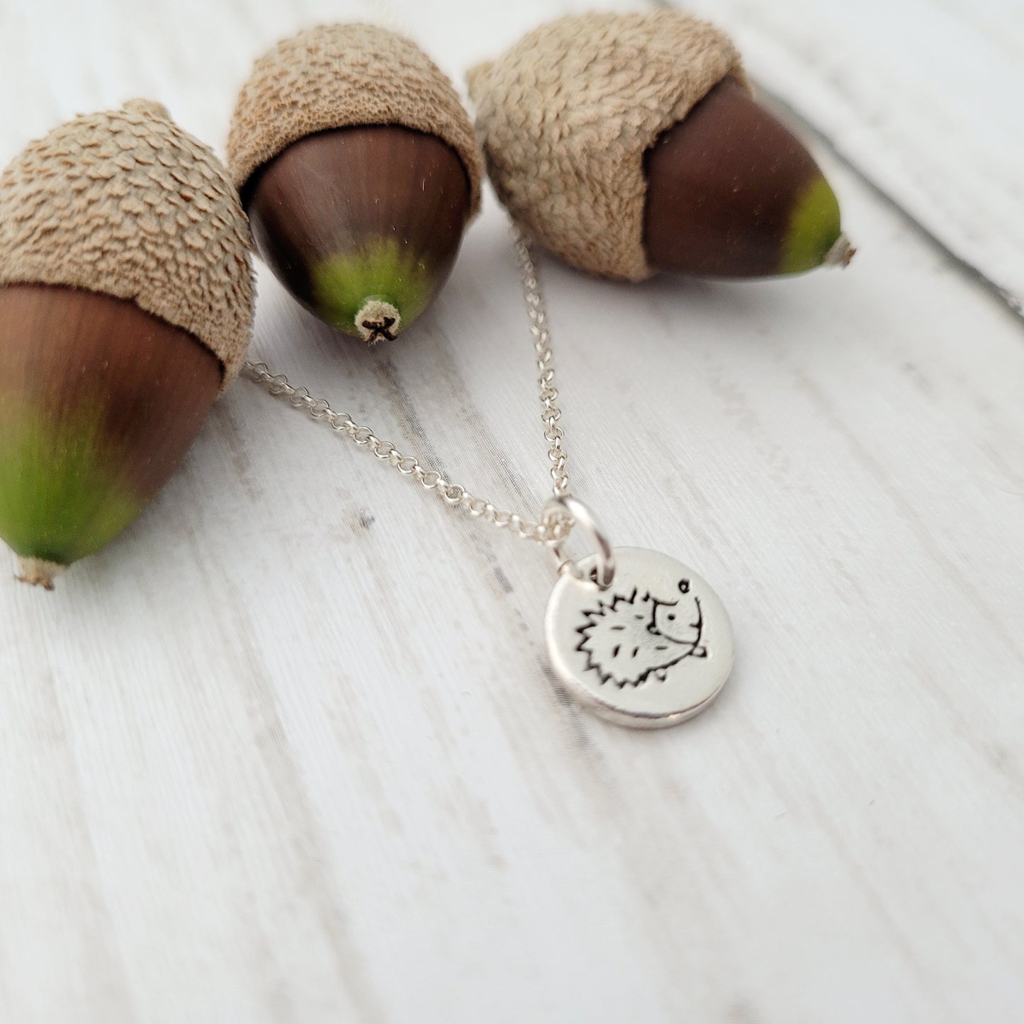 Sterling Silver Tiny 1cm Hedgehog Pendant Necklace