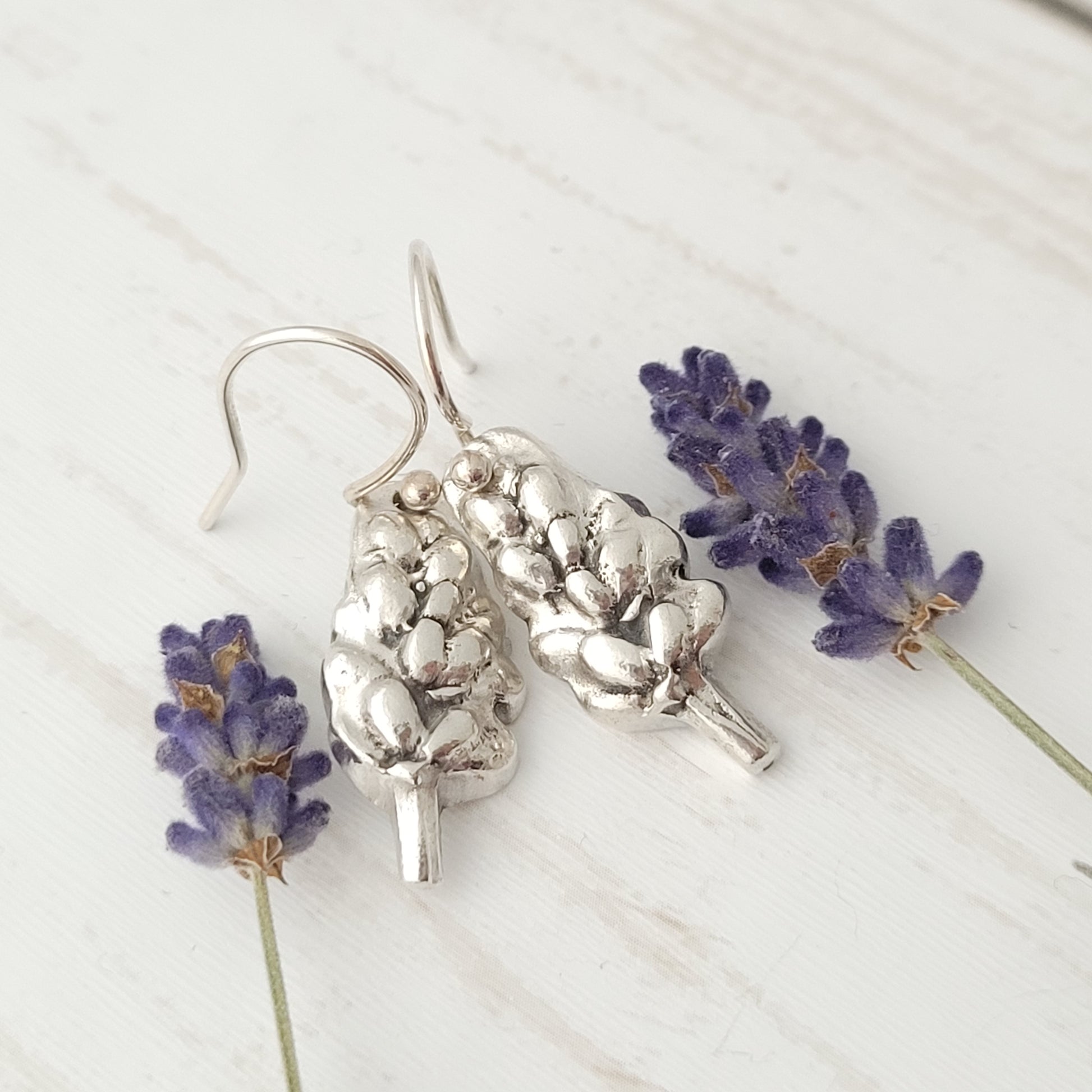 Sterling-silver-lavender-flower-dangle-earrings-5