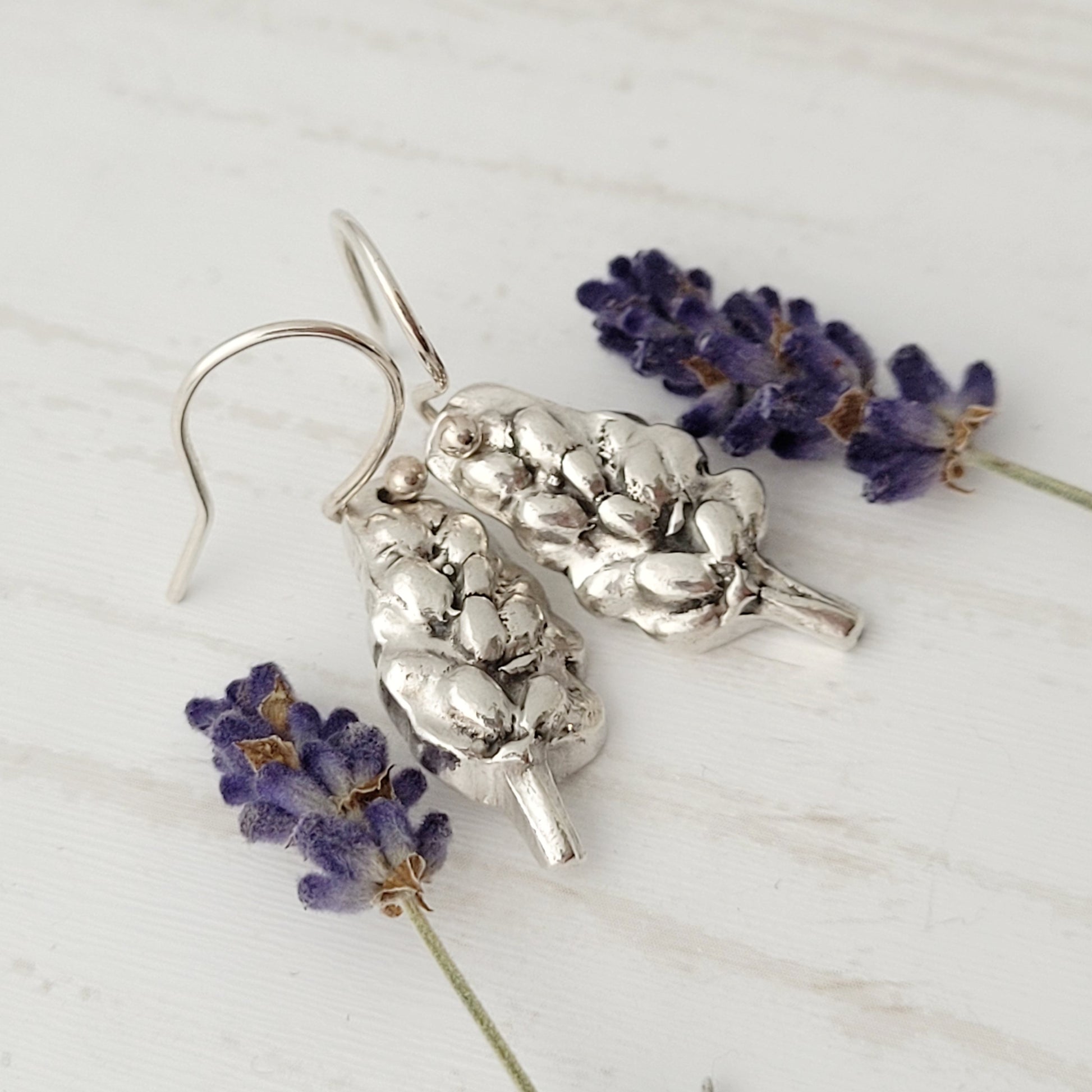 Sterling-silver-lavender-flower-dangle-earrings-4