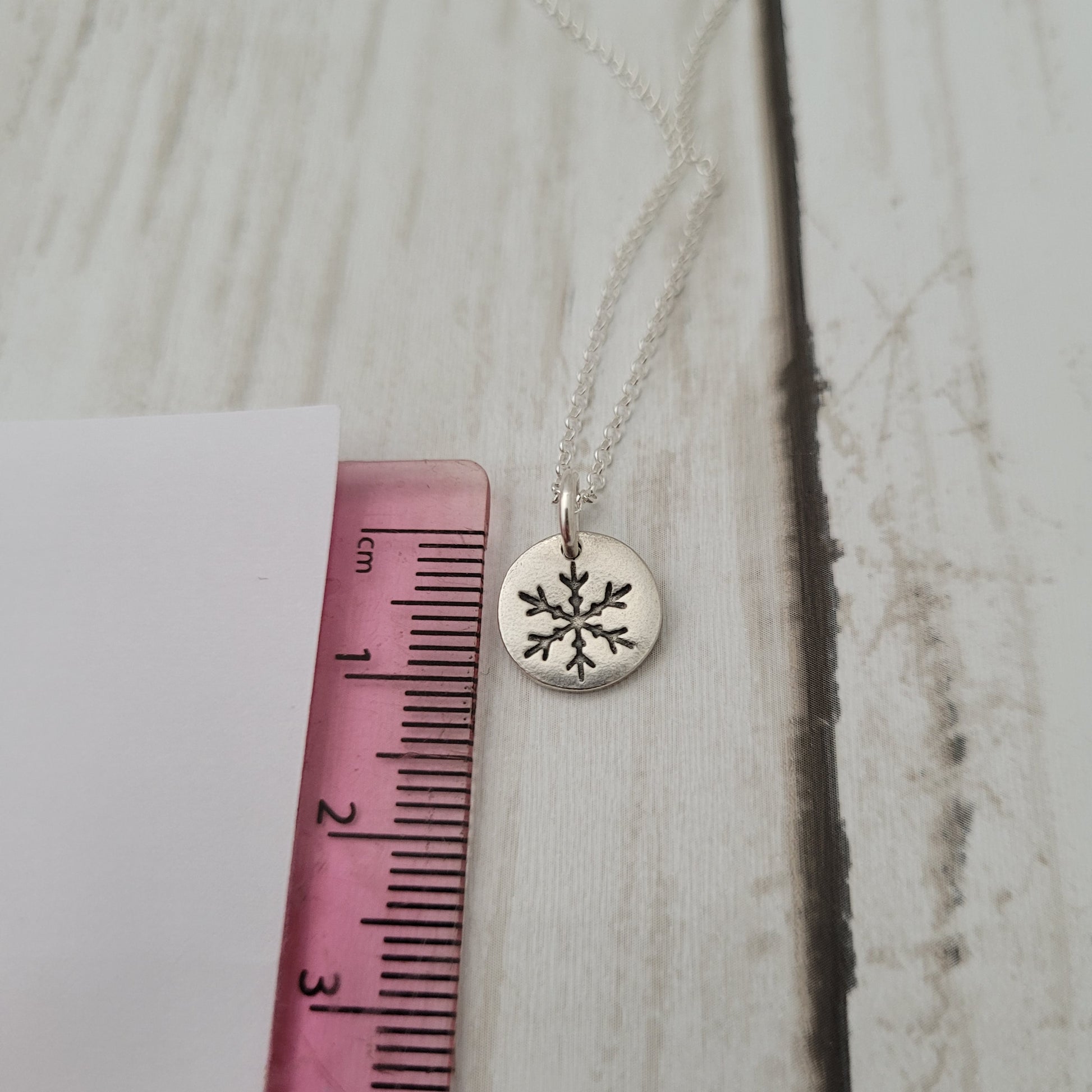  silver tiny 1cm Snowflake pendant necklace-4