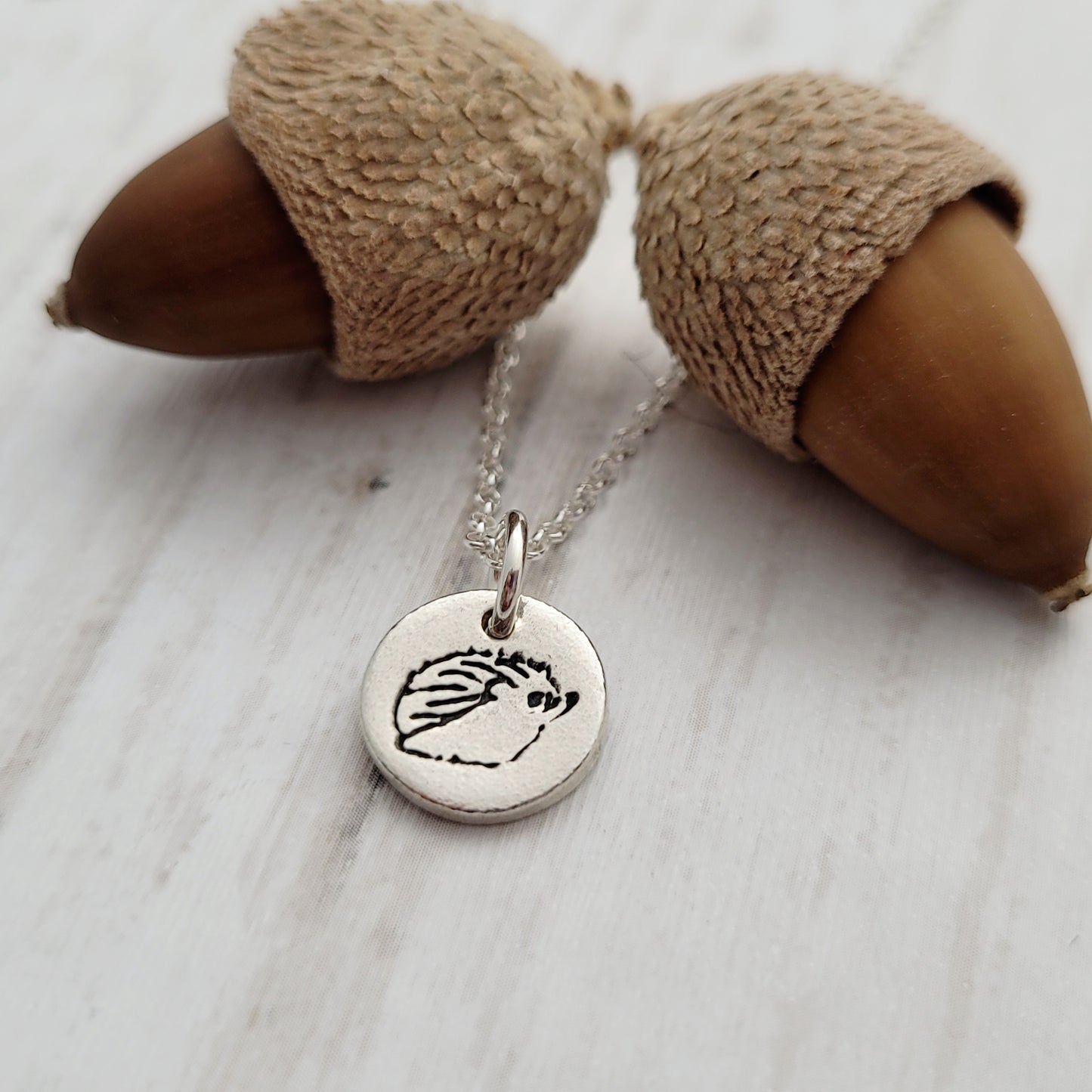 Sterling-silver-tiny-round-hedgehog-pendant-necklace-5