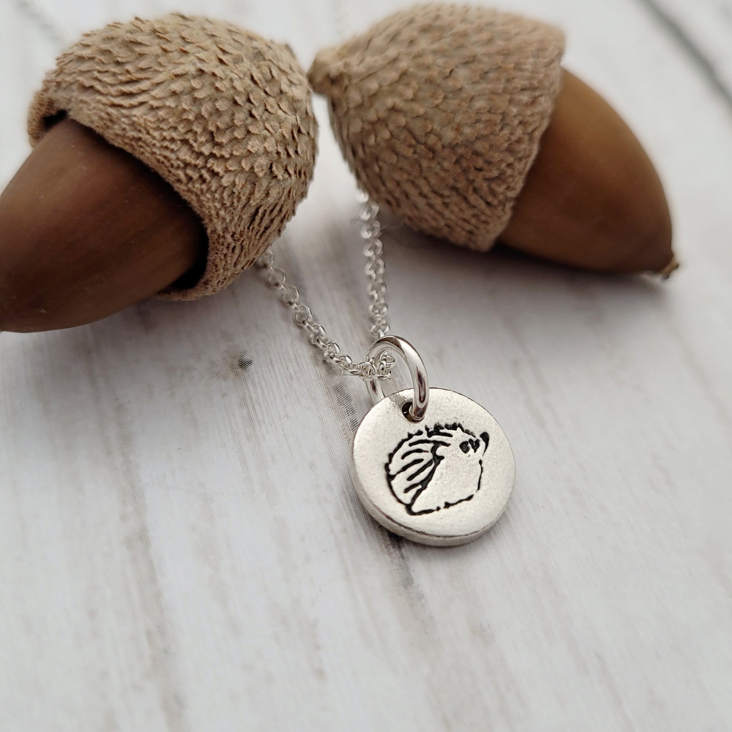 Sterling-silver-tiny-round-hedgehog-pendant-necklace-3