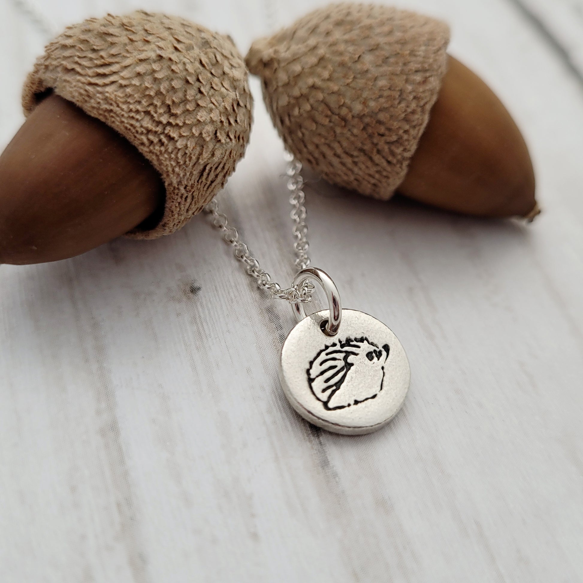 Sterling-silver-tiny-round-hedgehog-pendant-necklace-3