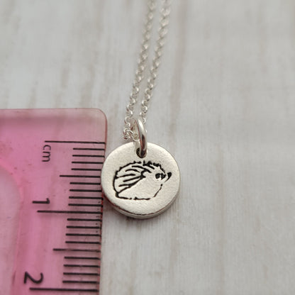 Sterling-silver-tiny-round-hedgehog-pendant-necklace-7