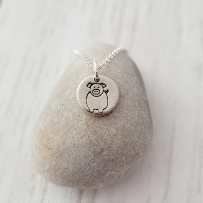 Sterling-silver-tiny-pig-pendant-necklace-5