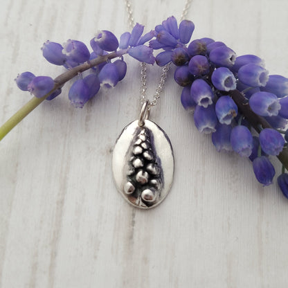 Sterling-silver-grape-hyacinth-muscari-flower-pendant-necklace-7