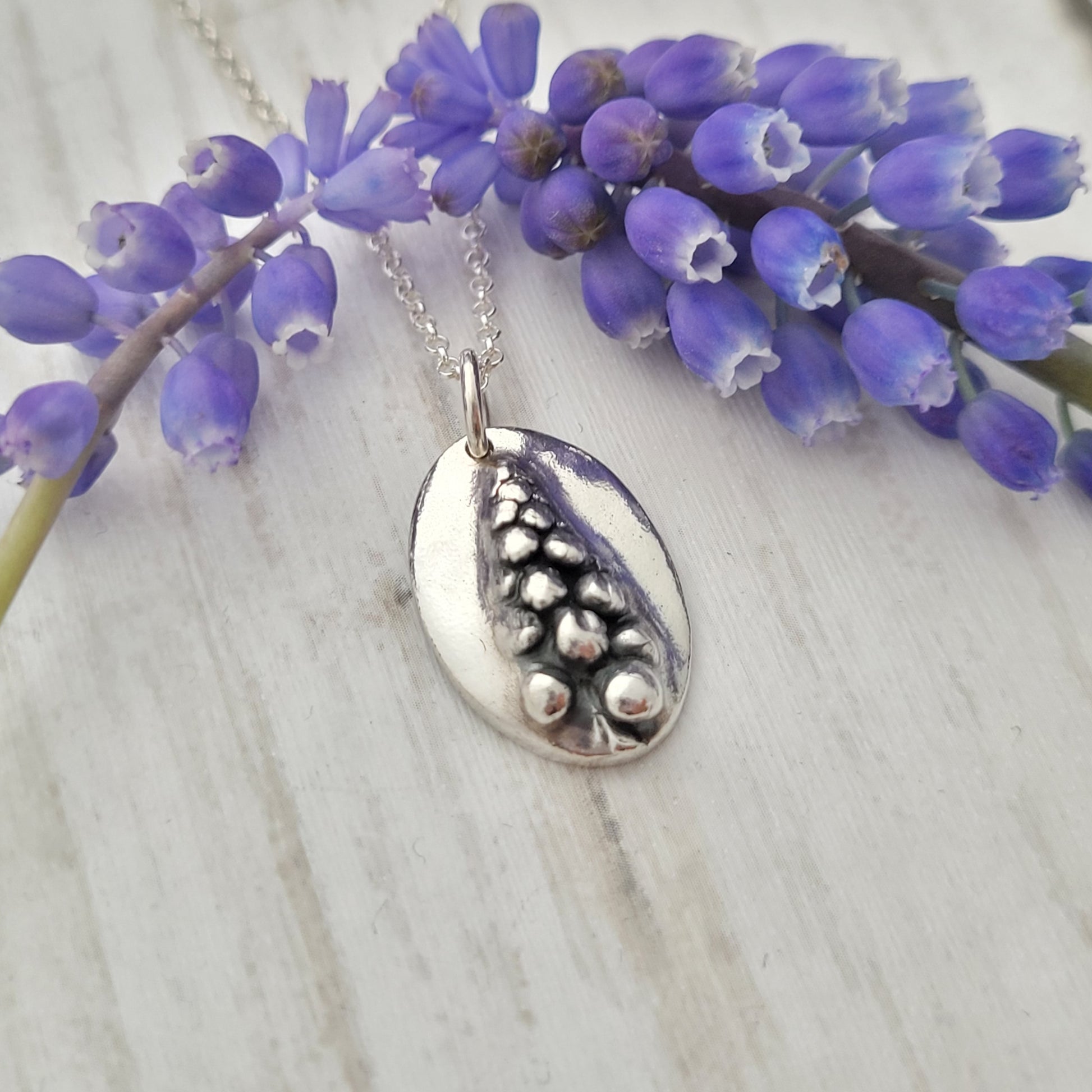 Sterling-silver-grape-hyacinth-muscari-flower-pendant-necklace-6