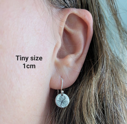 Sterling Silver Shamrock Leaf Earrings