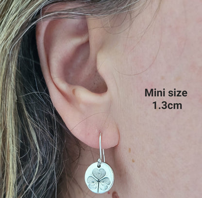 Sterling Silver Shamrock Leaf Earrings