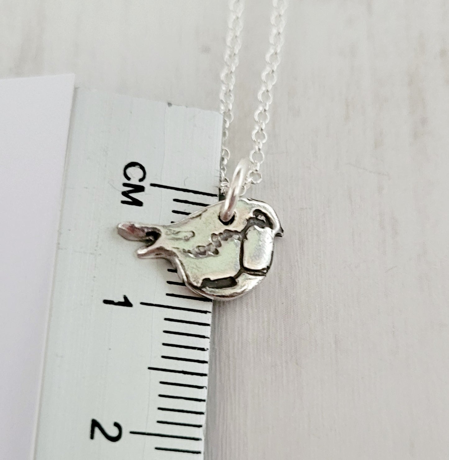 Sterling Silver Tiny Robin Bird Shaped Necklace