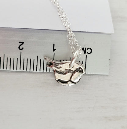 Sterling Silver Tiny Robin Bird Shaped Necklace