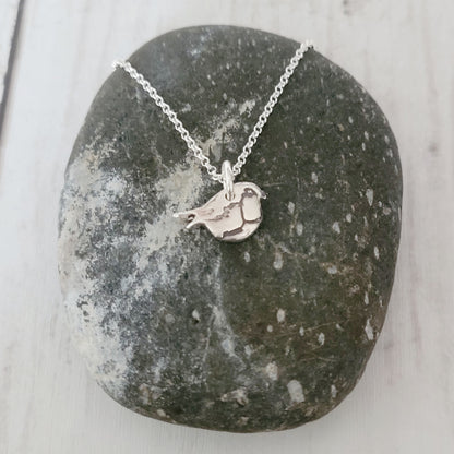 Sterling Silver Tiny Robin Bird Shaped Necklace