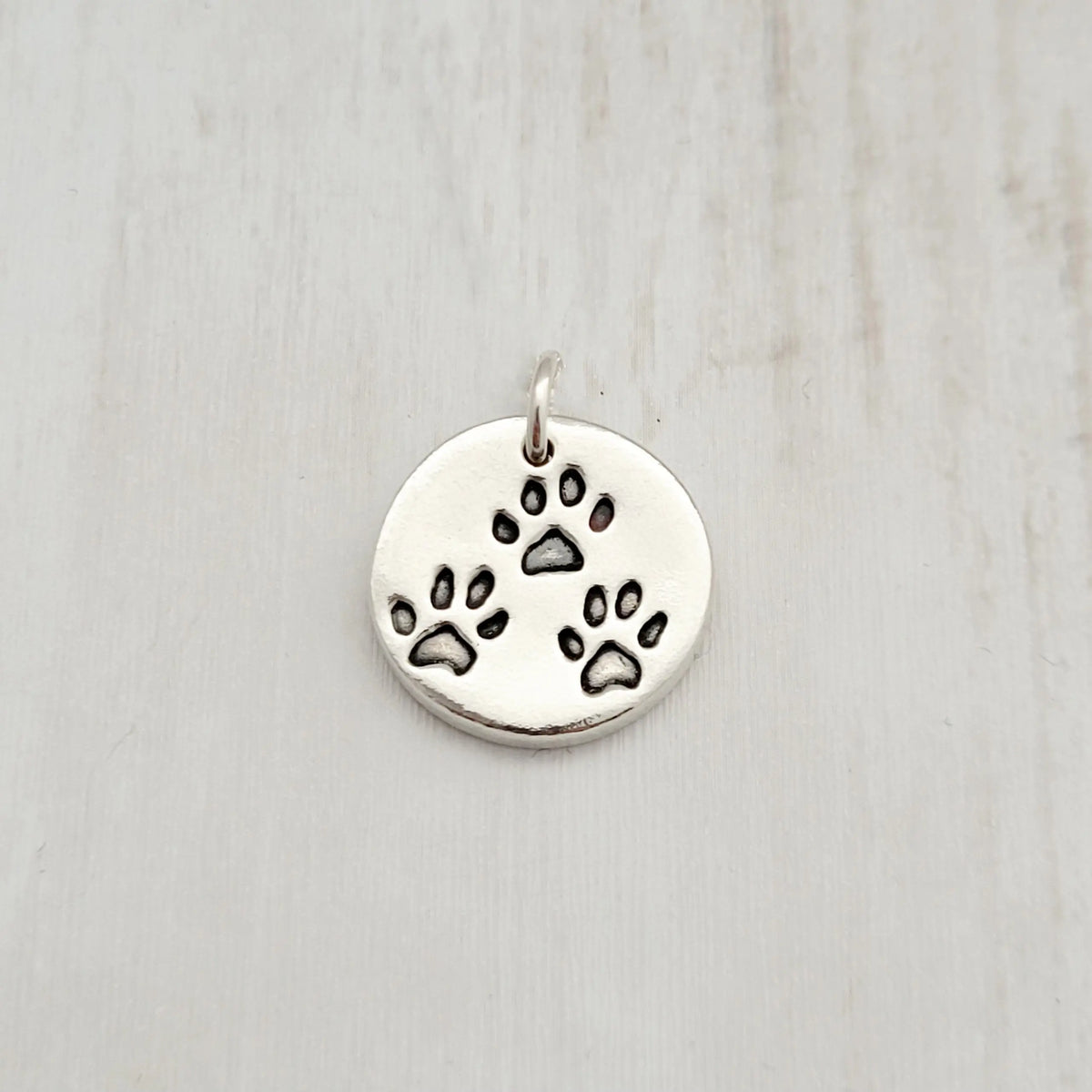 Custom Sterling Silver Paw Print Pendant Necklace - Flutterbuyzstudio
