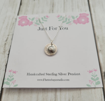 Sterling Silver Mini Real Daisy Pendant Necklace