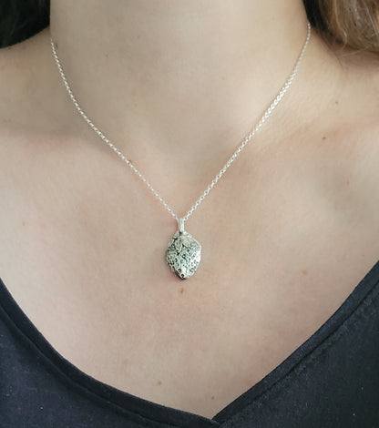 Sterling Silver Strawberry Botanical Fruit Pendant Necklace