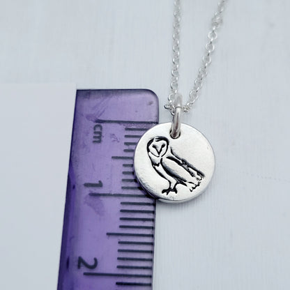 Sterling Silver Tiny 1cm Owl Bird Necklace