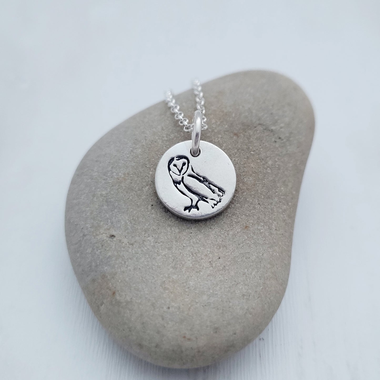 Sterling Silver Tiny 1cm Owl Bird Necklace