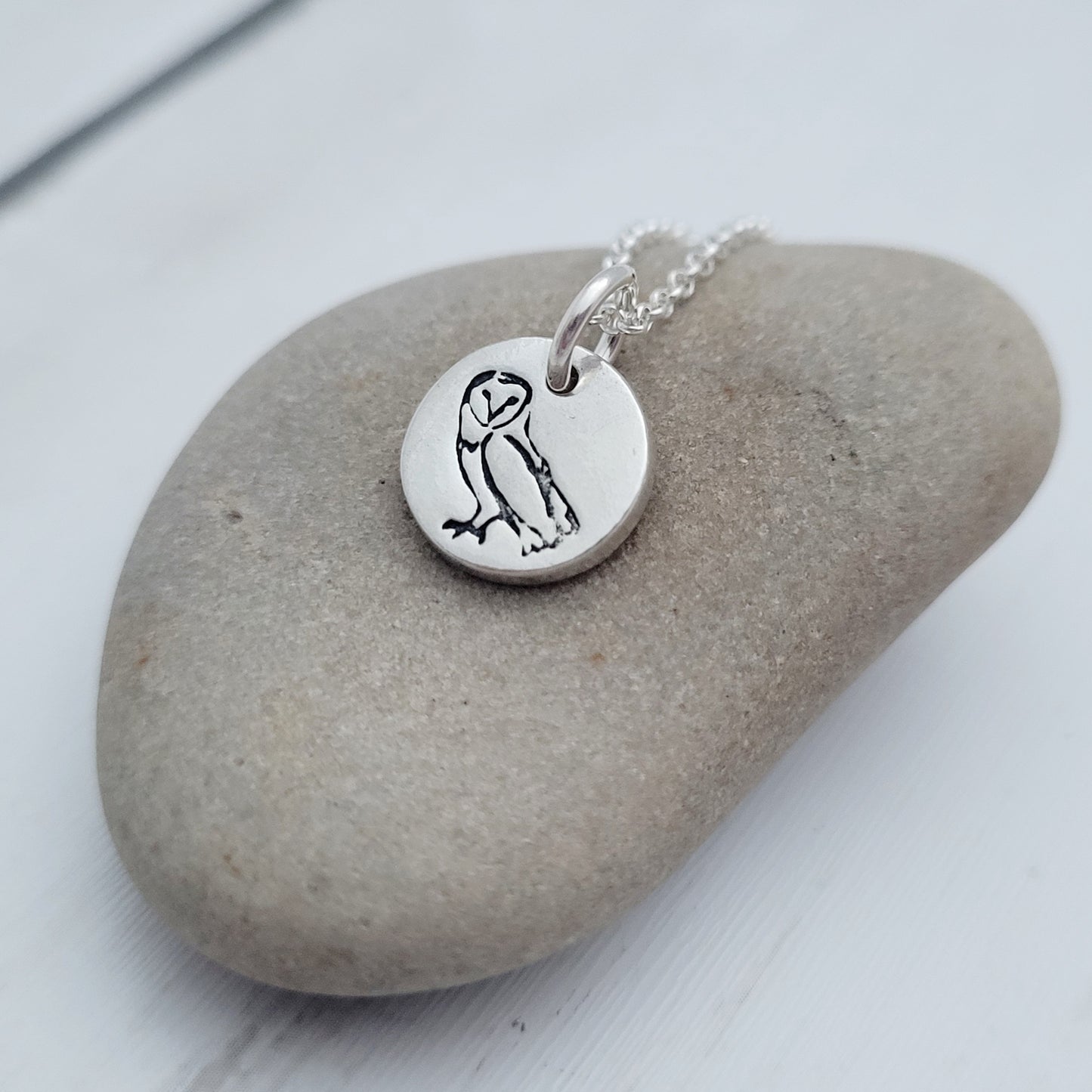 Sterling Silver Tiny 1cm Owl Bird Necklace