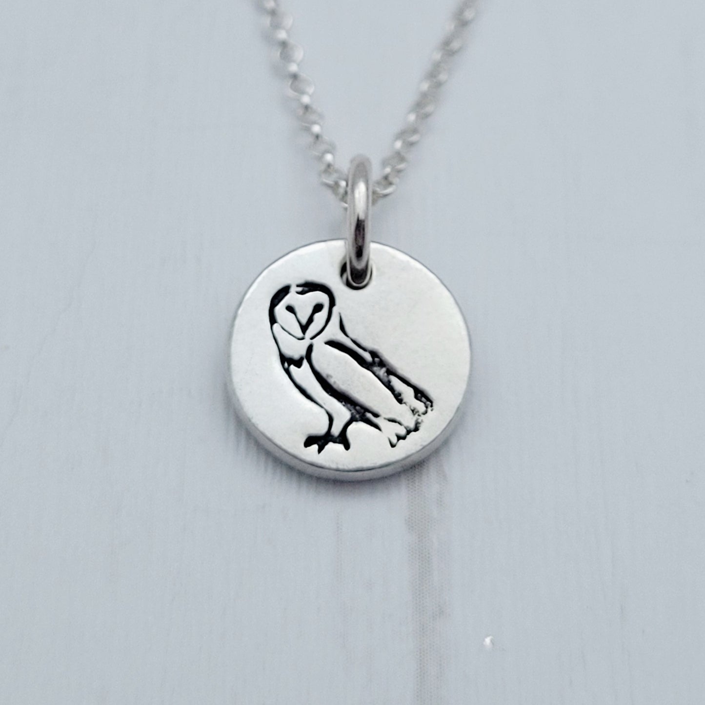 Sterling Silver Tiny 1cm Owl Bird Necklace
