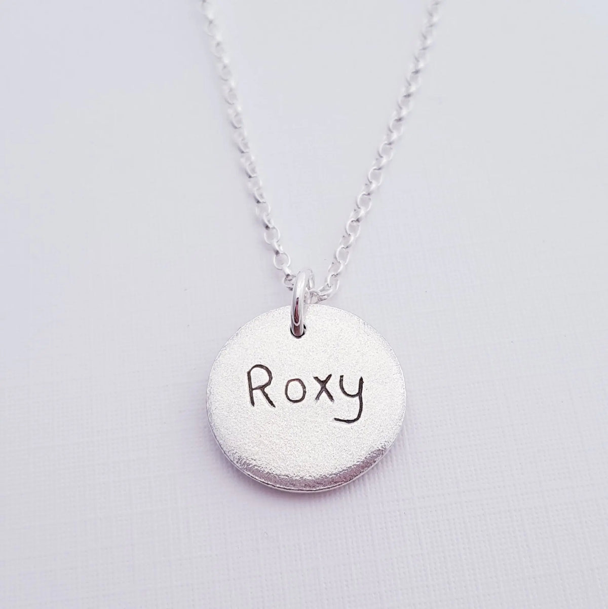 Custom Sterling Silver Paw Print Pendant Necklace  name engraving- Flutterbuyzstudio