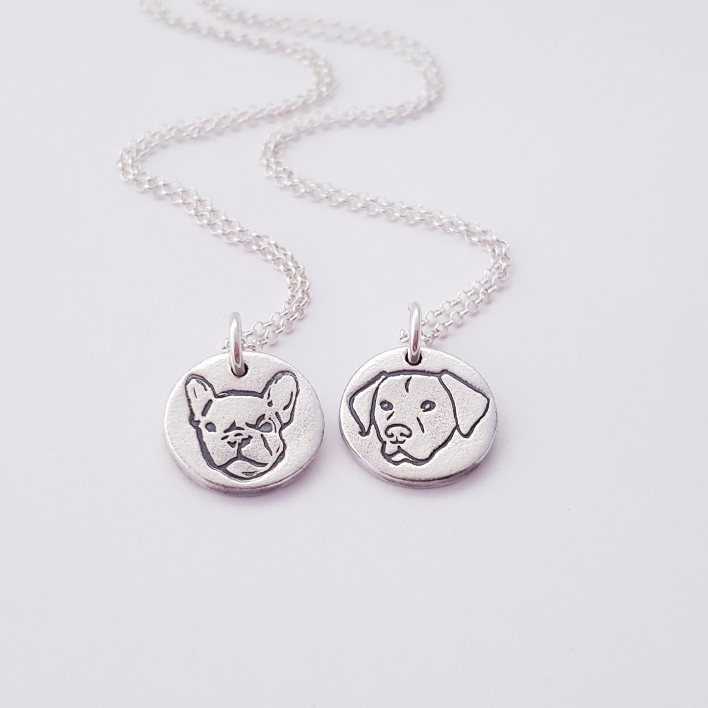 french bulldog and labrador dog face round pendants
