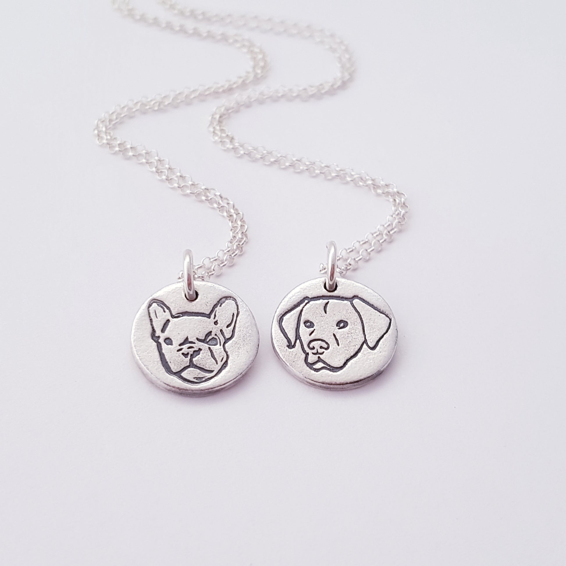 french bulldog and labrador dog face round pendants
