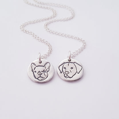 french bulldog and labrador dog face round pendants
