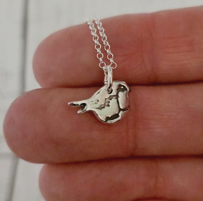 Sterling Silver Tiny Robin Bird Shaped Necklace
