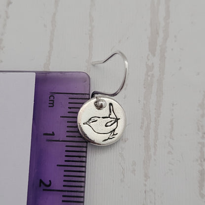 Sterling Silver Wren Drop Earrings