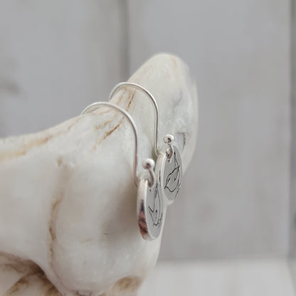Sterling Silver Wren Drop Earrings
