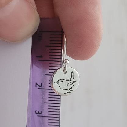 Sterling Silver Wren Drop Earrings